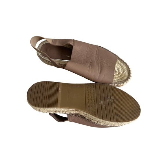 PALOMITAS Paloma Barcelo Taupe Leather Espadrilles Flats Size 38 - Picture 7 of 9
